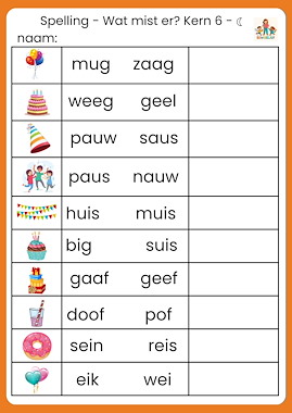 Lesmateriaal Wat mist er? kern 6 maan en zon bewegend leren van auteur de beweegjuf slide 3