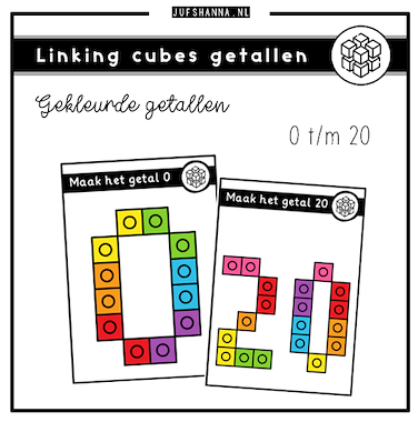 Lesmateriaal Getallen | Linking Cubes getallen van auteur Juf Shanna