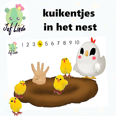 Lesmateriaal kuikentjes in het nest van auteur juf Linde