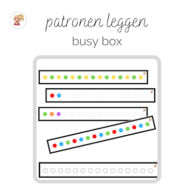 Lesmateriaal Patronen leggen - busy box van auteur Juf Hanne_