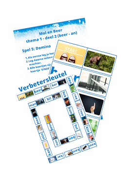 Lesmateriaal Mol en beer - thema 1 deel 2 beer/an - domino/leesrups van auteur Peggy Van Rompaey