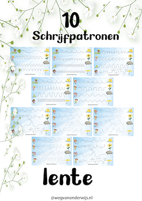 Lesmateriaal Lente schrijfpatronen van auteur wegvanonderwijs slide 1