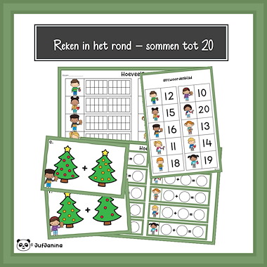 Lesmateriaal Bewegend leren - sommen tot 10 en 20 (Kerst) van auteur Juf Janina slide 2