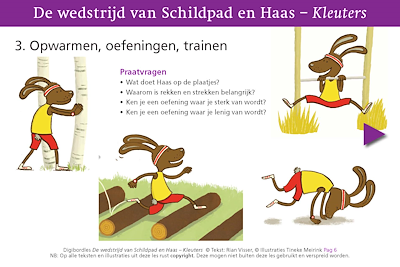 Lesmateriaal De wedstrijd van Schildpad en Haas, digibordles van auteur Rian Visser slide 2