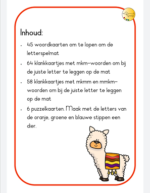 Lesmateriaal Dieren: 173 opdrachtkaartjes bij de letterspelmat van auteur JufJoyceKuenen slide 3