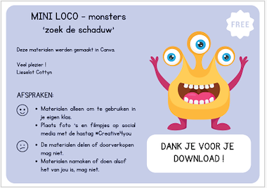 Lesmateriaal Mini loco - monsters en hun schaduw van auteur Juf Lieselot slide 2