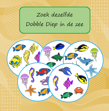 Lesmateriaal Dobble Diep in de zee van auteur Jabbedabbedoe