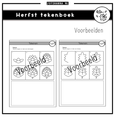 Lesmateriaal Thema herfst | Tekenboek: stap voor stap tekenen van auteur Juf Shanna slide 2