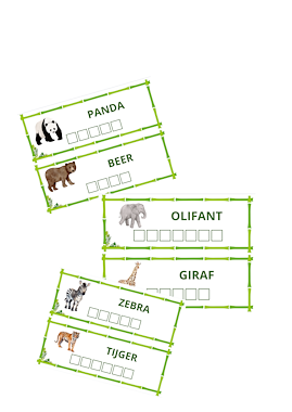 Thema dierentuin: woordkaartjes