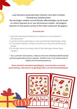 Lesmateriaal Sinterklaas zoekkaarten – tellen, kijken en ontdekken! van auteur Juf_C slide 2