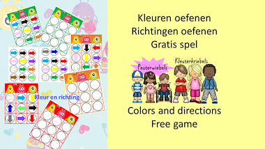 Lesmateriaal richtingen en kleurenspel van auteur Little Play Friends