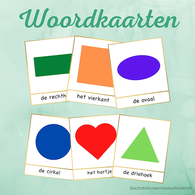 Lesmateriaal Vormen - woordkaarten van auteur Nanny Melissa