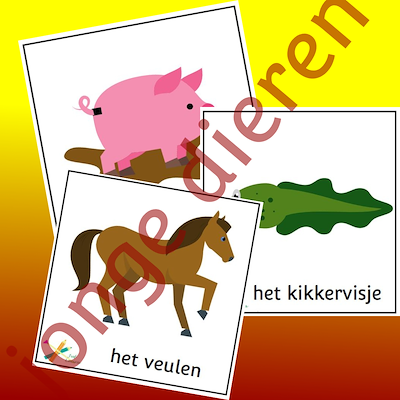 Lesmateriaal BeeBot kaarten jonge dieren van auteur Juffrouw Laura