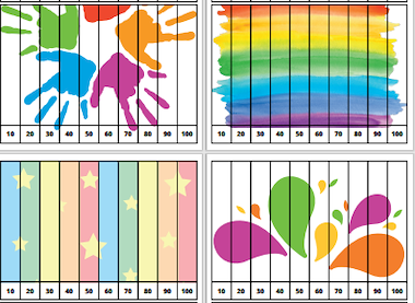Lesmateriaal Getalrij sprongen van 10 puzzels. van auteur Juf ilona slide 2