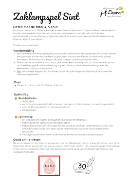 Lesmateriaal Zaklampspel Sinterklas - tafel van 4 t/m 6 van auteur De klas van juf Laura slide 4