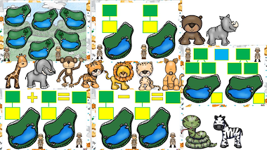 Lesmateriaal safari - wilde dieren - dierentuin: wiskundige bundel van auteur Little Play Friends slide 2