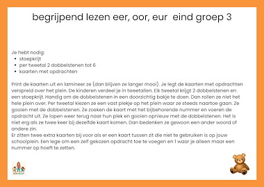 Lesmateriaal Pakket bewegend leren eer, oor, eur van auteur de beweegjuf slide 3