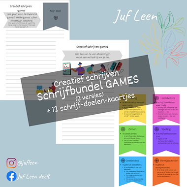 Lesmateriaal Schrijfbundel: Games (creatief schrijven) van auteur Juf Leen
