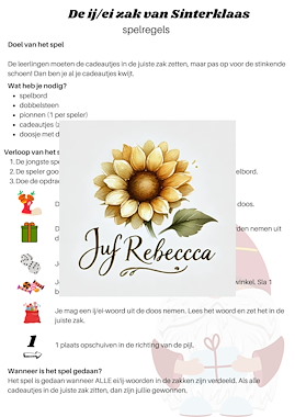 Lesmateriaal IJ/EI-spel thema Sint van auteur Juf Rebecca