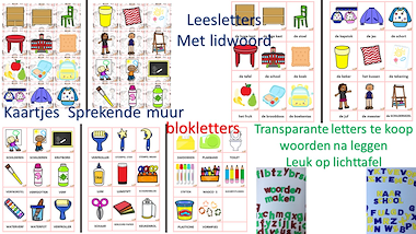 Lesmateriaal woordkaarten en sprekende muur- schoolmateriaal van auteur Little Play Friends slide 3