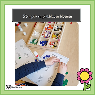 Lesmateriaal stempel- en plakbladen bloemen van auteur Juf Janina slide 3
