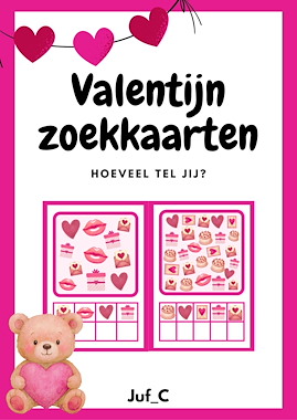 Lesmateriaal Valentijn Zoekkaarten – Tellen & Waarnemen voor Kleuters van auteur Juf_C