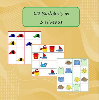 Lesmateriaal Sudoku's Thema Zomer/Vakantie van auteur Jabbedabbedoe