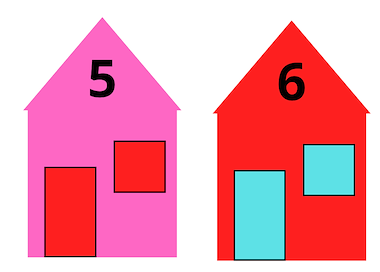 Lesmateriaal Thema bouwen / wonen: plaats de juiste voordeur bij het juis van auteur Juf EvVa