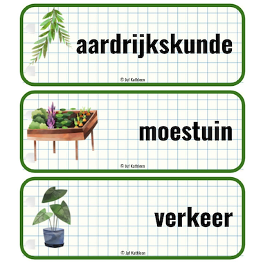 Lesmateriaal Dagritmekaarten 'planten en tuinieren' van auteur Juf Kathleen 1994 slide 2