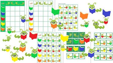 Lesmateriaal De boekenwurmpjes - matrix  van auteur Little Play Friends slide 2