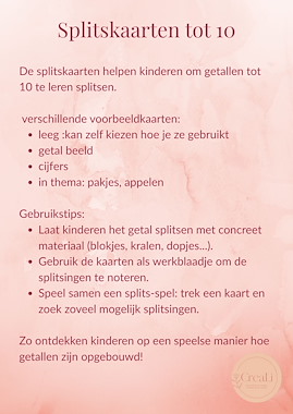 Lesmateriaal Splitskaarten tot 10 van auteur CreaLi slide 2