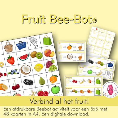 Beebot mat FRUIT activiteit, breng het fruit naar het mandje