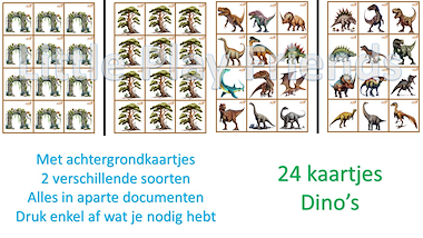 Lesmateriaal memory dino's van auteur Little Play Friends slide 3
