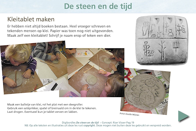 Lesmateriaal De steen en de tijd, digibordles onderbouw van auteur Rian Visser slide 4