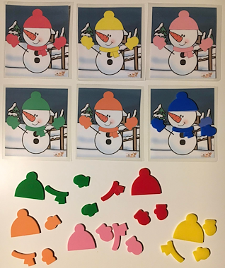 Lesmateriaal sneeuwman aankleden met opdrachtkaarten van auteur Little Play Friends