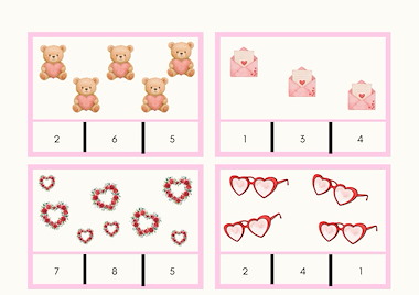 Lesmateriaal Knijpkaarten: tellen tot 10-valentijn van auteur Christl slide 2