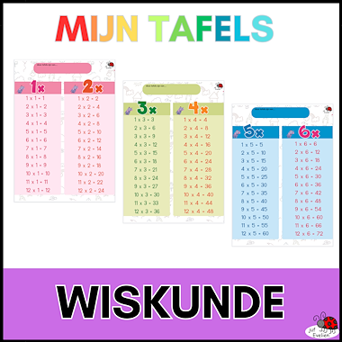 Lesmateriaal mijn tafels 1-12 van auteur juf Evelien