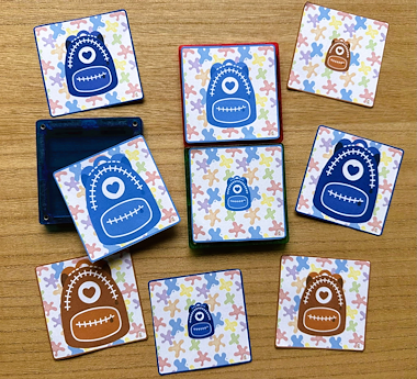 Lesmateriaal Boekentasjes - kleuren matchen - Connetix Tiles van auteur Little Play Friends slide 2