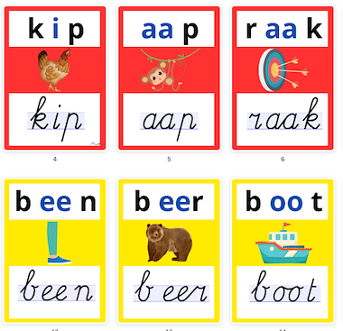 Lesmateriaal Wandkaarten veilig leren lezen met schrijfwoorden IKPEN van auteur Juf ilona slide 1