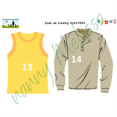 Lesmateriaal Thema kleding - zoek de kleding KLEUTERS van auteur Nanny Melissa slide 4
