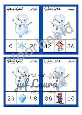 Lesmateriaal Winter - Geheim Getal - Tafel van 11 en 12 van auteur De klas van juf Laura slide 2
