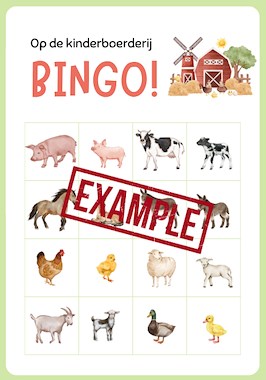 Bingo-kaart op de kinderboerderij