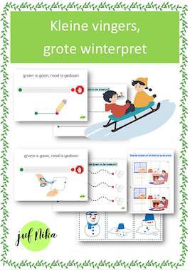 Lesmateriaal Kleine vingers,  grote winterpret van auteur Juf Nika slide 1