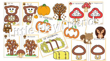 Lesmateriaal Plasticinekaarten herfst van auteur Little Play Friends slide 4