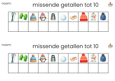Lesmateriaal Missende getallen tot 10 bewegend leren winter van auteur de beweegjuf slide 2
