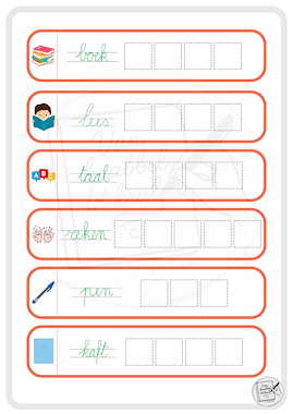 Lesmateriaal Schrijfletterspel met letterblokjes thema school van auteur Van krabbel tot krul slide 3