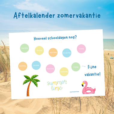 Lesmateriaal Aftelkalender zomervakantie van auteur Thuisfuif slide 1