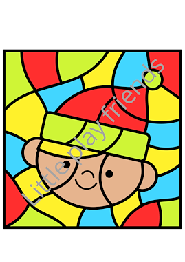 Lesmateriaal Kleuren naar voorbeeld thema kerstmis van auteur Little Play Friends slide 3