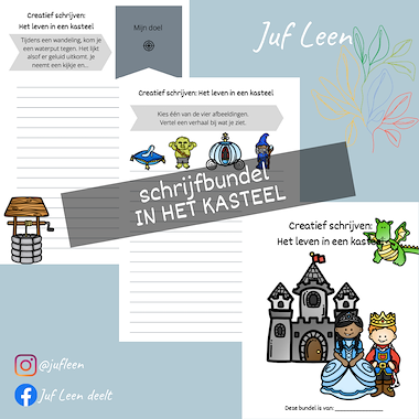 Lesmateriaal Schrijfbundel: In het kasteel (creatief schrijven) van auteur Juf Leen slide 2