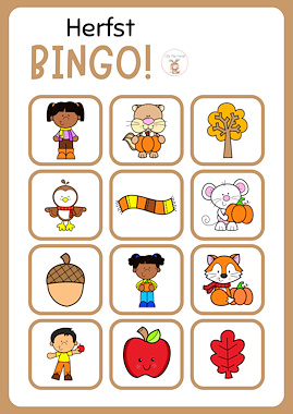 Lesmateriaal Bingo - lotto: thema herfst van auteur Little Play Friends slide 4